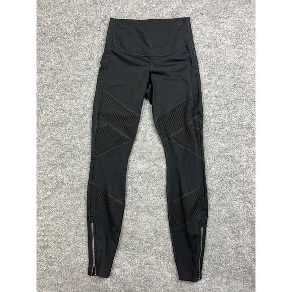 Athleta Pants - Athleta Sophia Street Tight Moto Leggings Women's XS Black Ankle Zip Mid Rise
